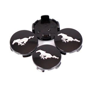 Four 2015-19 FORD Mustang Pony Wheel Rim Center Hub Cover Caps FR3C 1A096 AC OEM